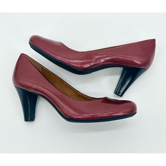 Nurture Copper Marjorie Reptile Print Pumps Heels Size 11M Burgundy Red Wine NEW - Picture 3 of 10
